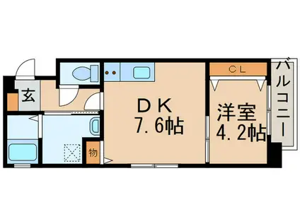 シンフォニー祇園(1DK/3階)の間取り写真