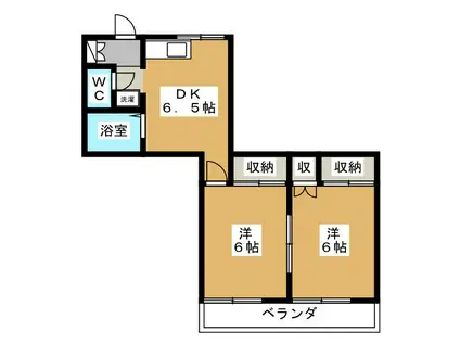 ウルルーズコート(2DK/2階)の間取り写真
