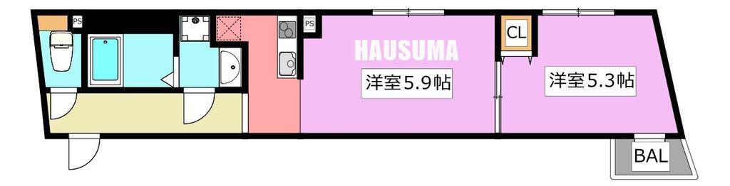 CREATIF池袋本町(2K/5階)の間取り写真
