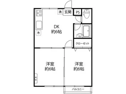 モリパレス(2DK/3階)の間取り写真