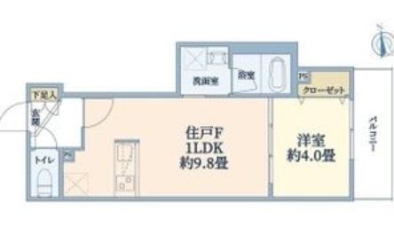 ウェルスクエア西宮(1LDK/1階)の間取り写真
