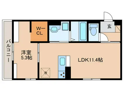 J′FORT京都山科II(1LDK/2階)の間取り写真