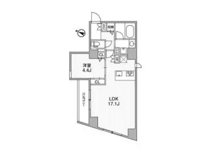 GRANDUO下北沢12 グランデュオ下北沢12(1LDK/4階)の間取り写真
