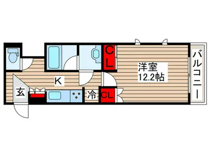 エスティメゾン銀座(1K/4階)の間取り写真
