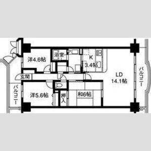 プレステージ青山(3LDK/9階)の間取り写真
