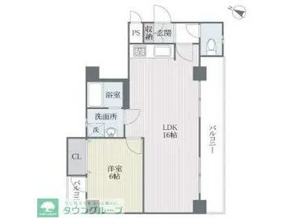 レキシントンスクエア浄水(1LDK/10階)の間取り写真