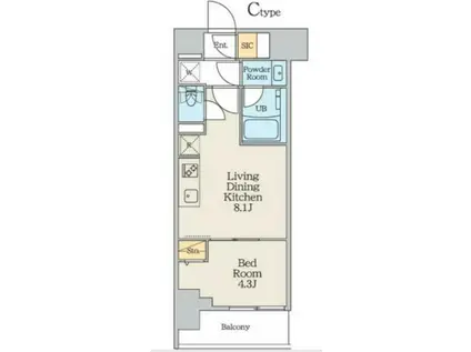 クレストコート本所吾妻橋ノース(1LDK/5階)の間取り写真