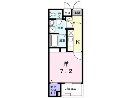 クロワール長田(1K/1階)の間取り写真