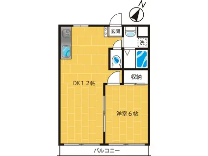 メゾンふじき(1LDK/3階)の間取り写真