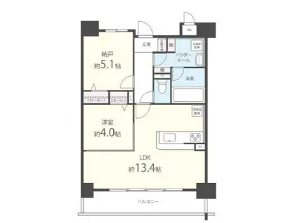 LE VERT高槻2F(1LDK/2階)の間取り写真