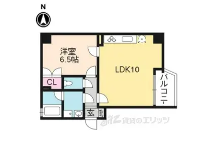 グランコート東野(1LDK/6階)の間取り写真