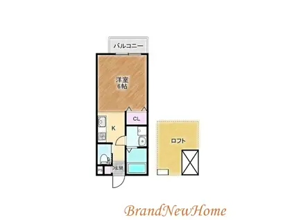 ヒルズ東雲A棟(ワンルーム/2階)の間取り写真