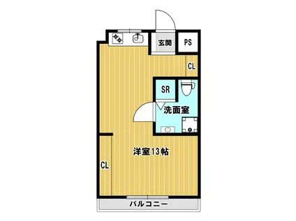 ハイム美奈(ワンルーム/2階)の間取り写真