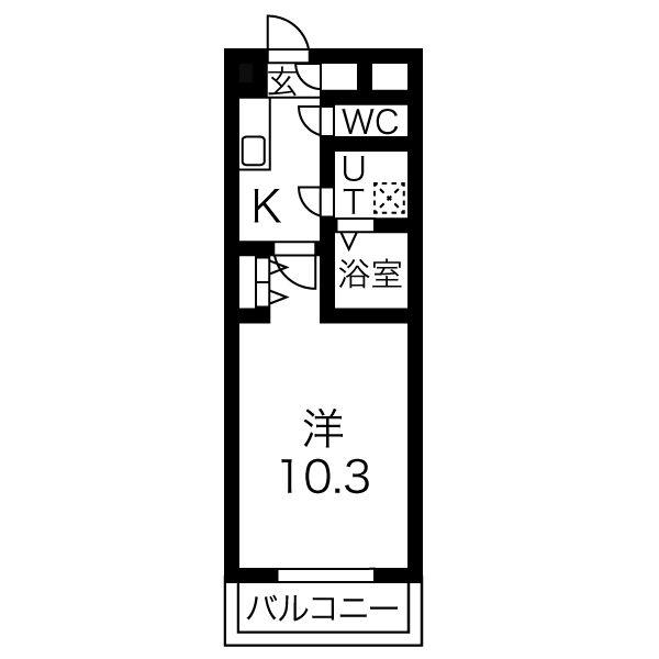 マルシェドミール(1K/1階)の間取り写真