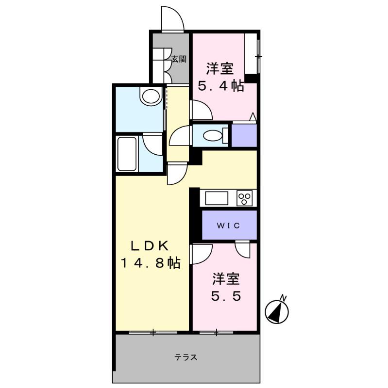 シャーメゾン ルミエール(2LDK/1階)の間取り写真