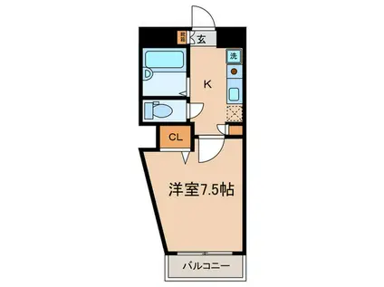 フォレストヒルズ小日向(1K/7階)の間取り写真