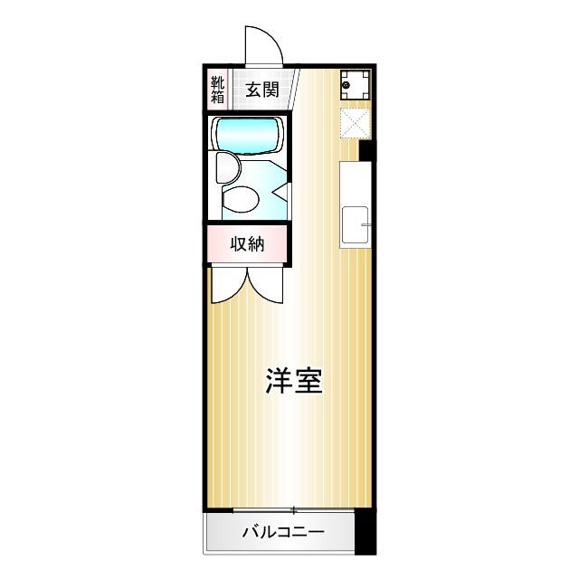 メリービオス(ワンルーム/2階)の間取り写真