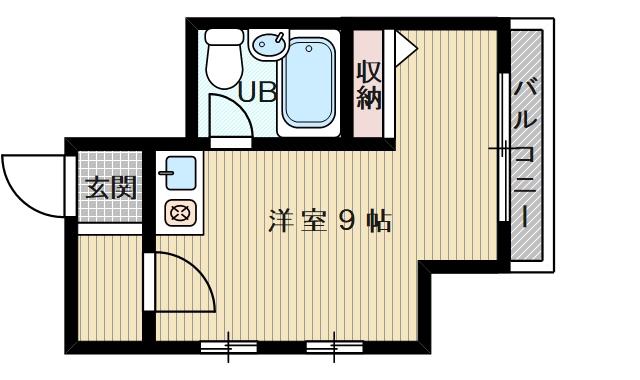 ミューゼ西淡路(ワンルーム/3階)の間取り写真