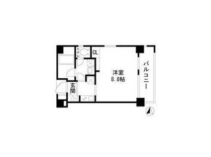 グラディート両国(1K/2階)の間取り写真