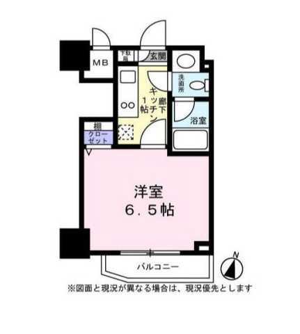 レジディア恵比寿III(1K/2階)の間取り写真