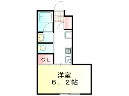 HOPE(1K/2階)の間取り写真