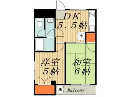 ガーデンパレスI(2DK/3階)の間取り写真