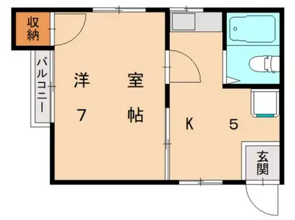 アーバンテラス(1K/2階)の間取り写真