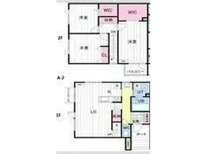 LEAFY FORET A棟(3LDK/2階)の間取り写真