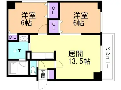 グランコート中島(2LDK/3階)の間取り写真