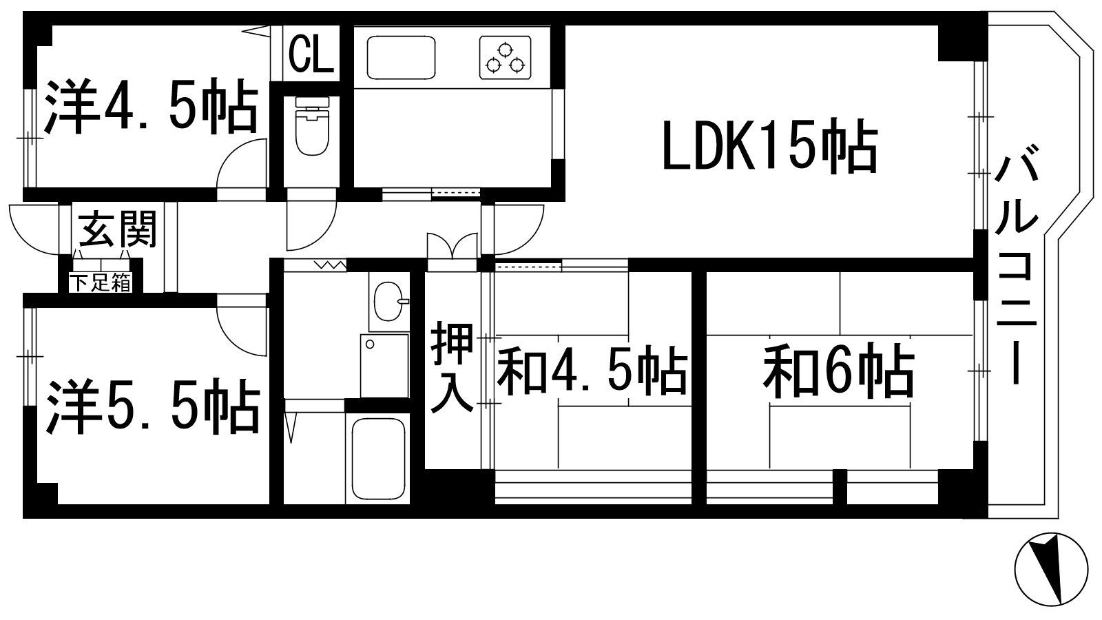 シティライフ逆瀬川(4LDK/12階)の間取り写真