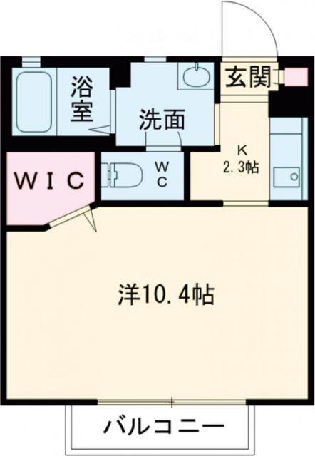 エルフローラA棟(1K/2階)の間取り写真