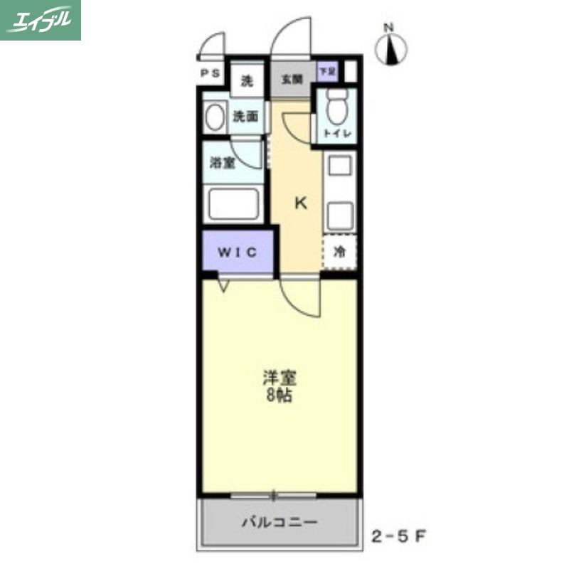 ミモザヒルズ岡山医大南(1K/3階)の間取り写真