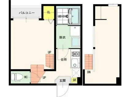 カーサセルパ(1K/2階)の間取り写真