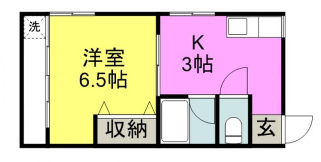 昌栄ビル(1K/1階)の間取り写真