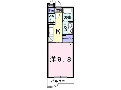 サンガーデン大忠(1K/1階)の間取り写真