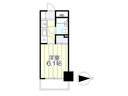 ダイアパレスプレステージ上杉(1K/2階)の間取り写真