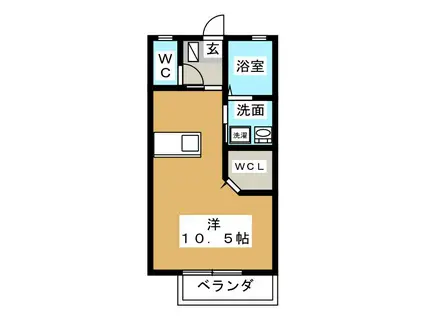 メゾン・ウィッシュ(ワンルーム/1階)の間取り写真