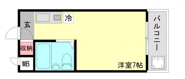 リッチライフ伊川谷II(ワンルーム/2階)の間取り写真