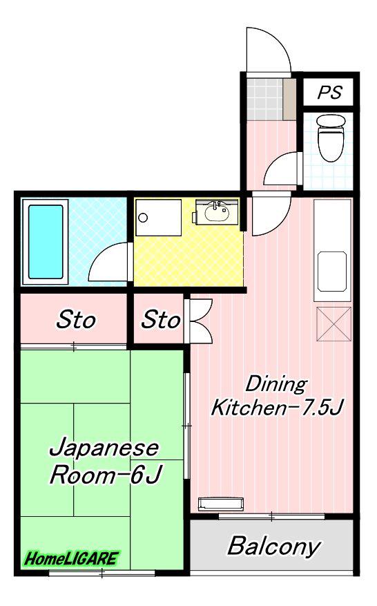 第2フレンズマンション(1DK/3階)の間取り写真
