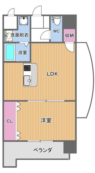 渡邊ビルII(1LDK/5階)の間取り写真