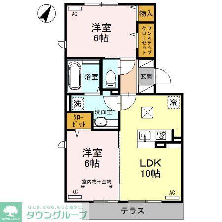 ロイジェントパークス レイクタウンN(2LDK/1階)の間取り写真