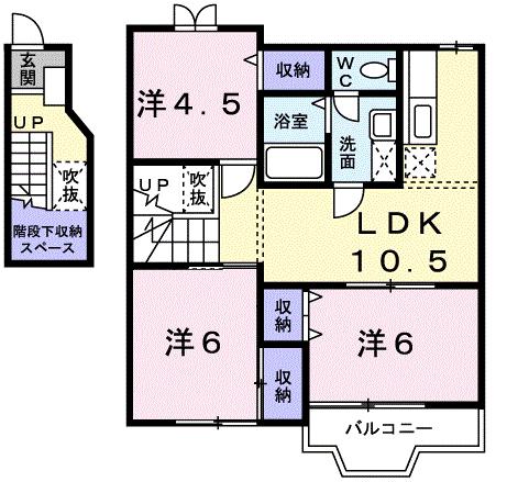 サンハウス(3LDK/2階)の間取り写真