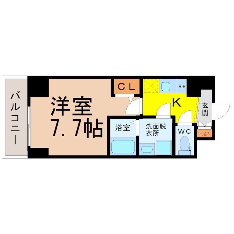 エスリード大須アヴェニュー(1K/12階)の間取り写真