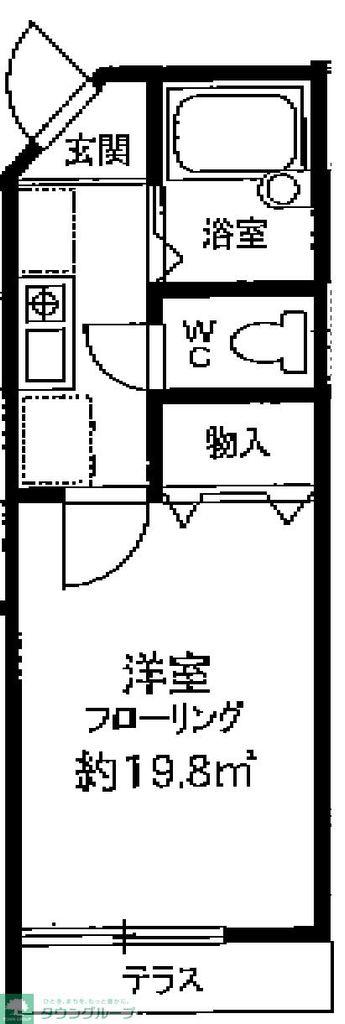 イーストハウス(1K/1階)の間取り写真