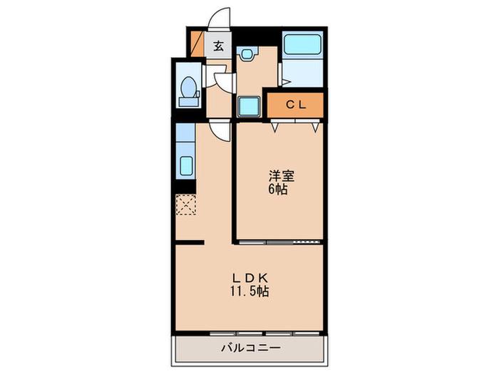 クレセント(1LDK/1階)の間取り写真