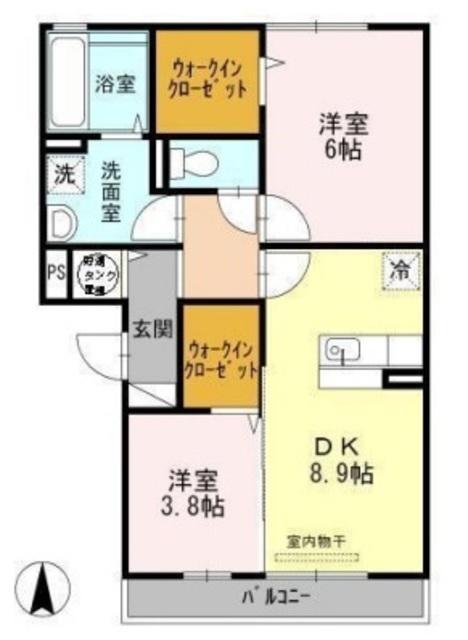 シャルムマヌワール(2LDK/3階)の間取り写真