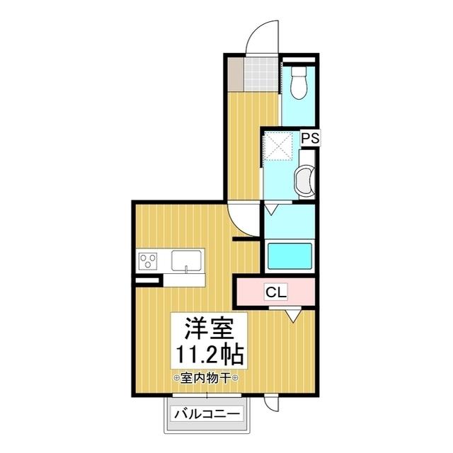 レジデンスフラワーII(ワンルーム/1階)の間取り写真