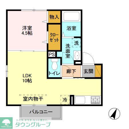こもれび(1LDK/2階)の間取り写真
