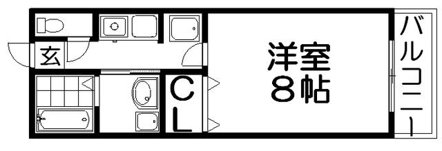 KSハウス(1K/2階)の間取り写真