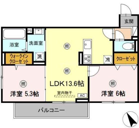 D-ROOM平田台(2LDK/3階)の間取り写真